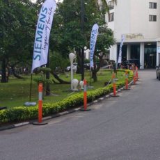 Feather Banners produced for Siemens and installed at Eko Hotel for Siemens function June, 2018 1