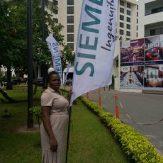 Feather Banners produced for Siemens and installed at Eko Hotel for Siemens function June, 2018 3